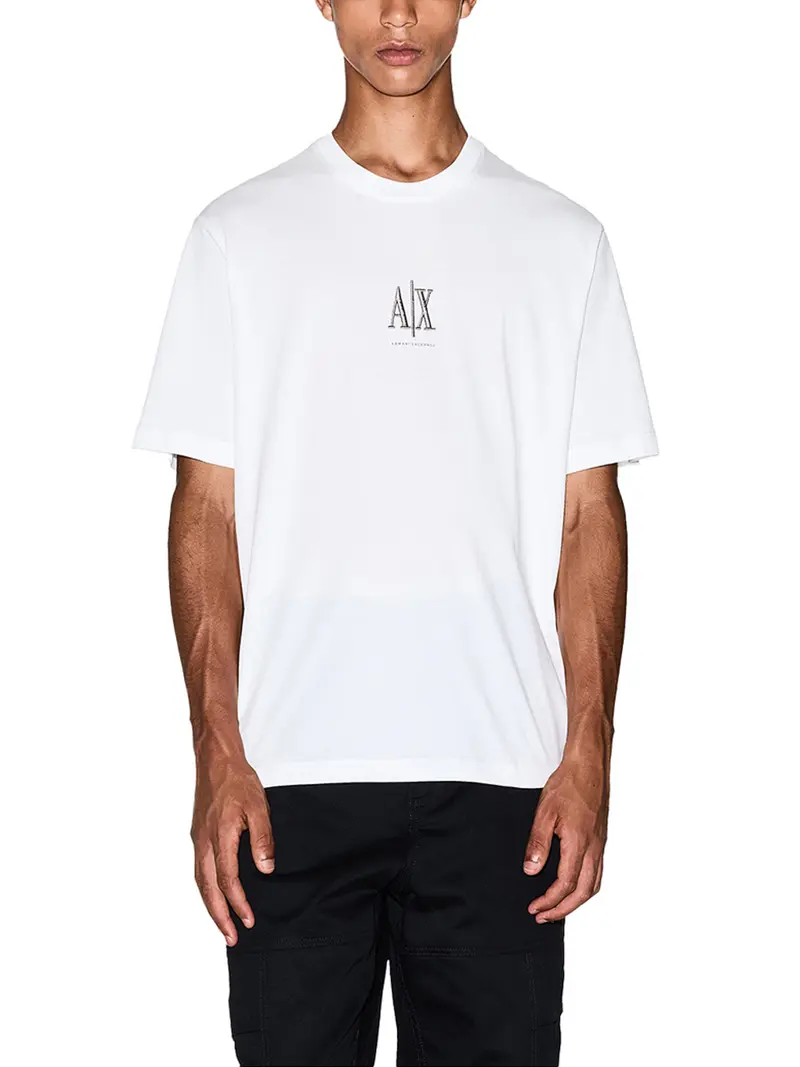 T-Shirt Armani Exchange Regular Fit Con Logo - Bianco