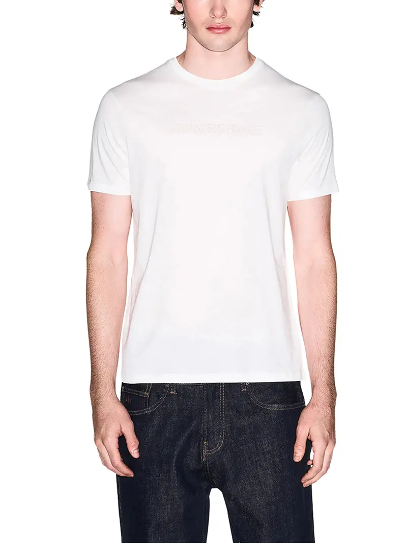 T-Shirt Armani Exchange Slim Fit In Jersey - Bianco