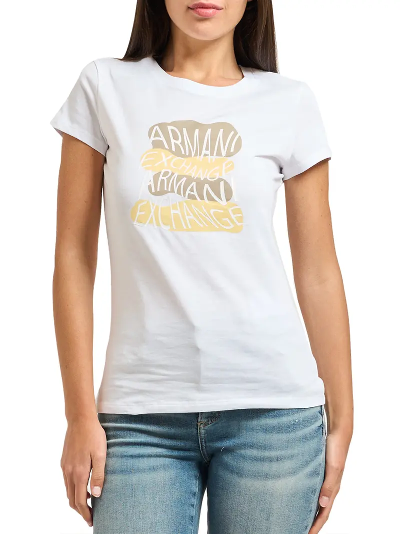 T-Shirt Ax Girocollo Armani Exchange - Bianco