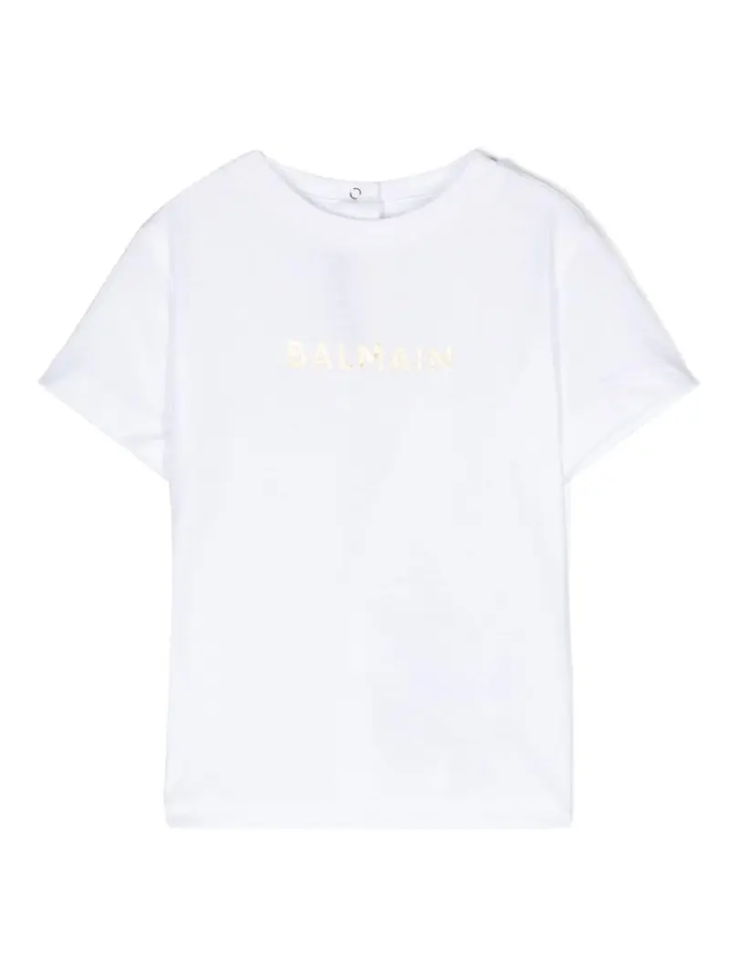 T-shirt bianca per neonata con logo