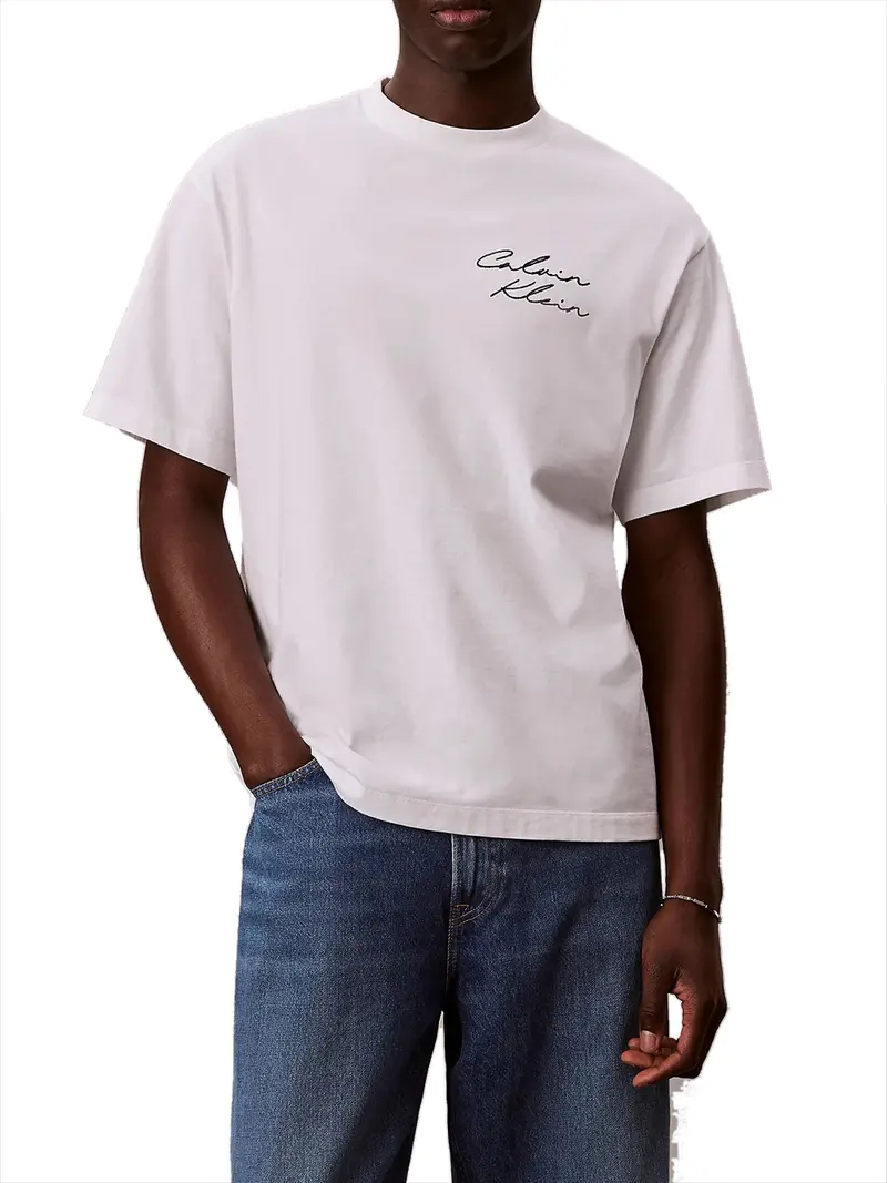 T-Shirt Calvin Klein 16S April Graphic Relaxed - Bianco