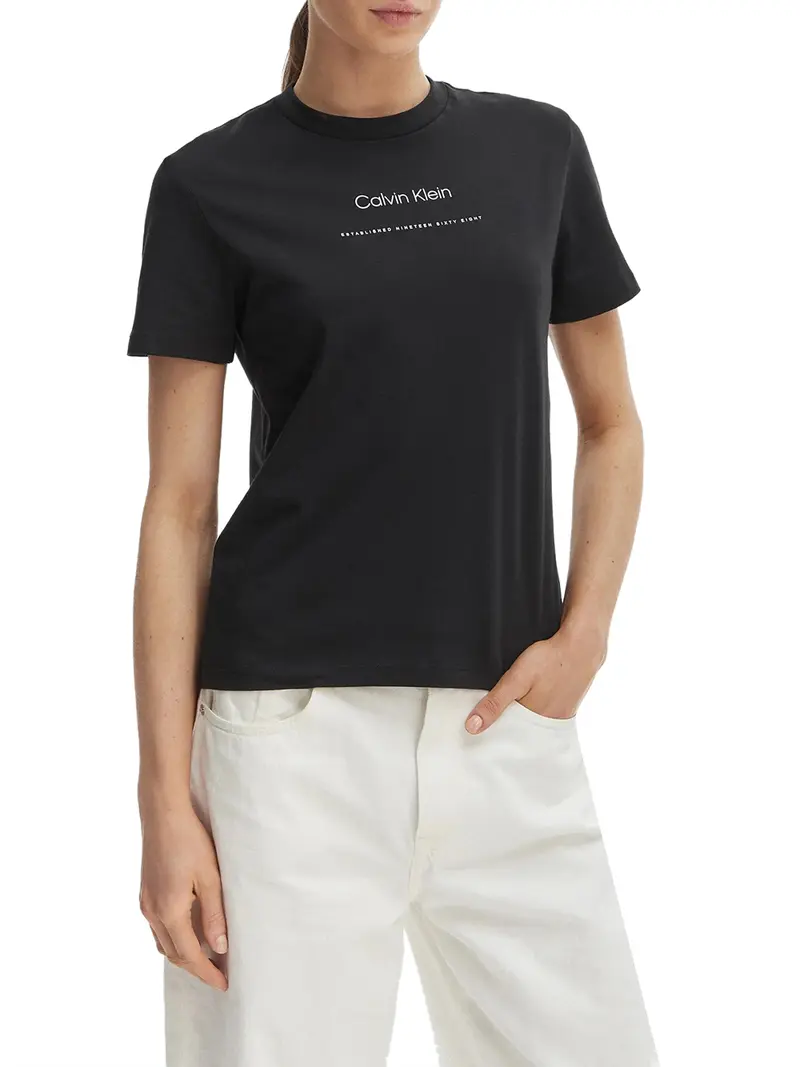 T-Shirt Calvin Klein Logo Frontale Nero