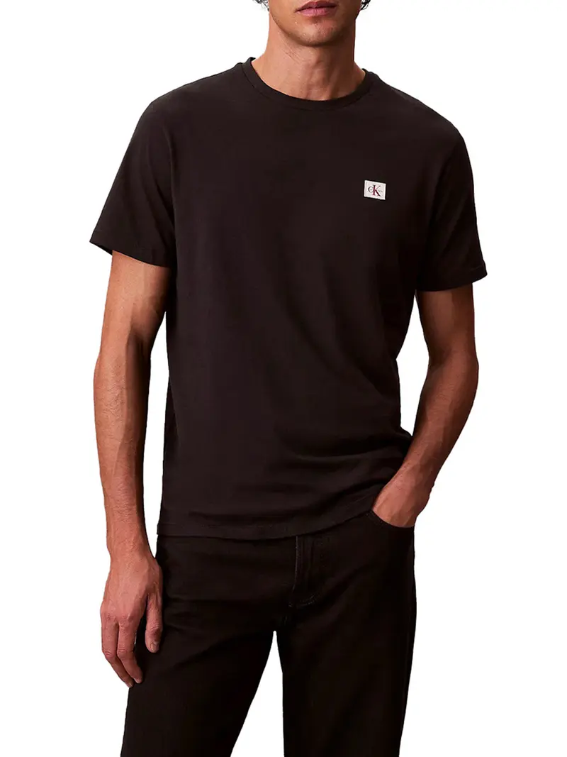 T-Shirt Calvin Klein Ss Badge 30s Jersey Classic Tee - Nero