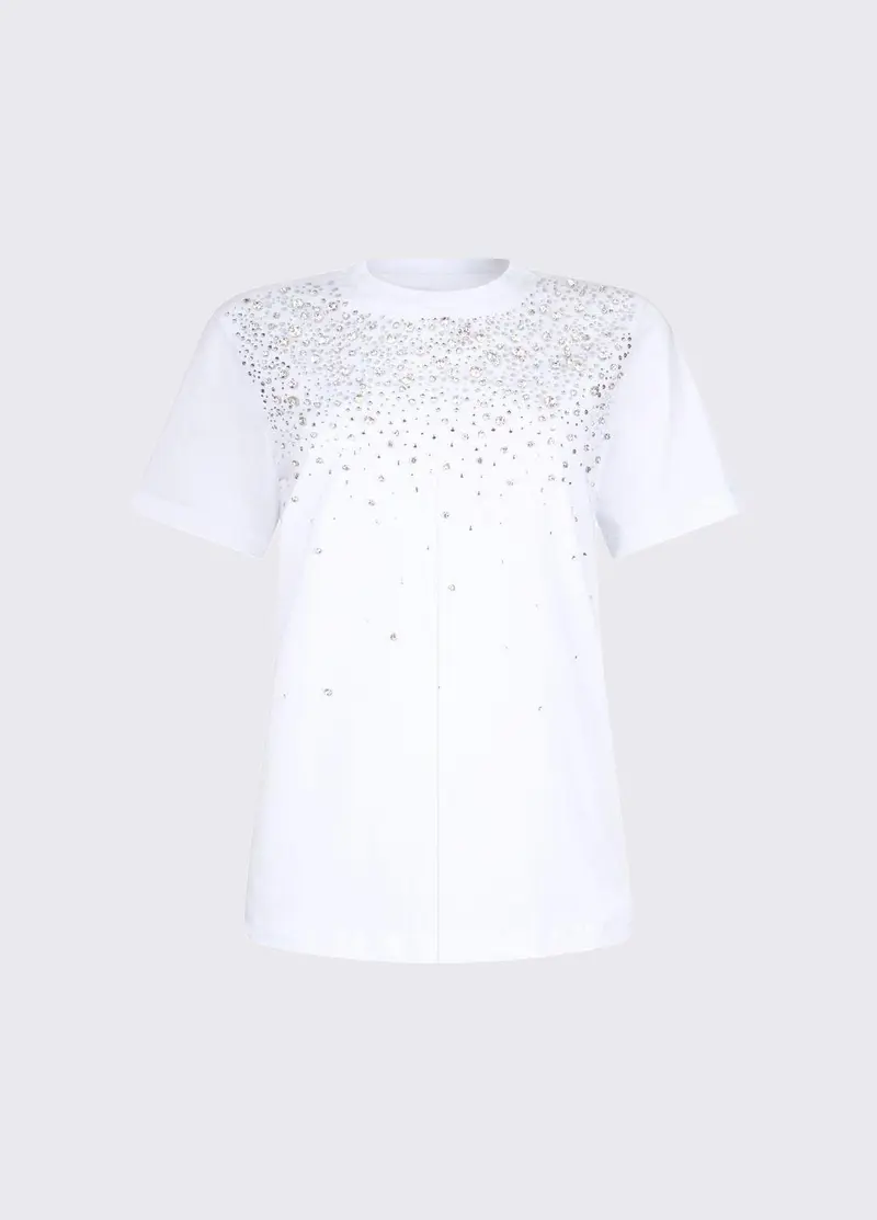 T-shirt con castoni gioiello