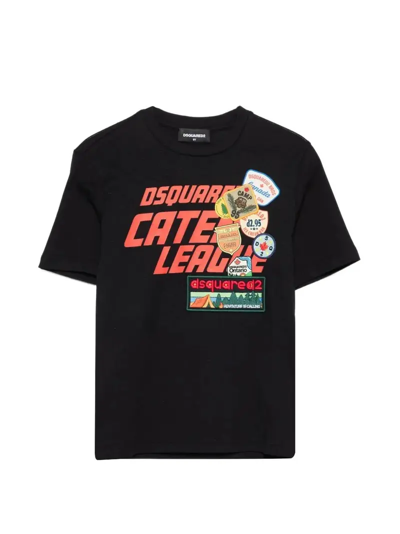T-shirt con logo e applicazioni patch