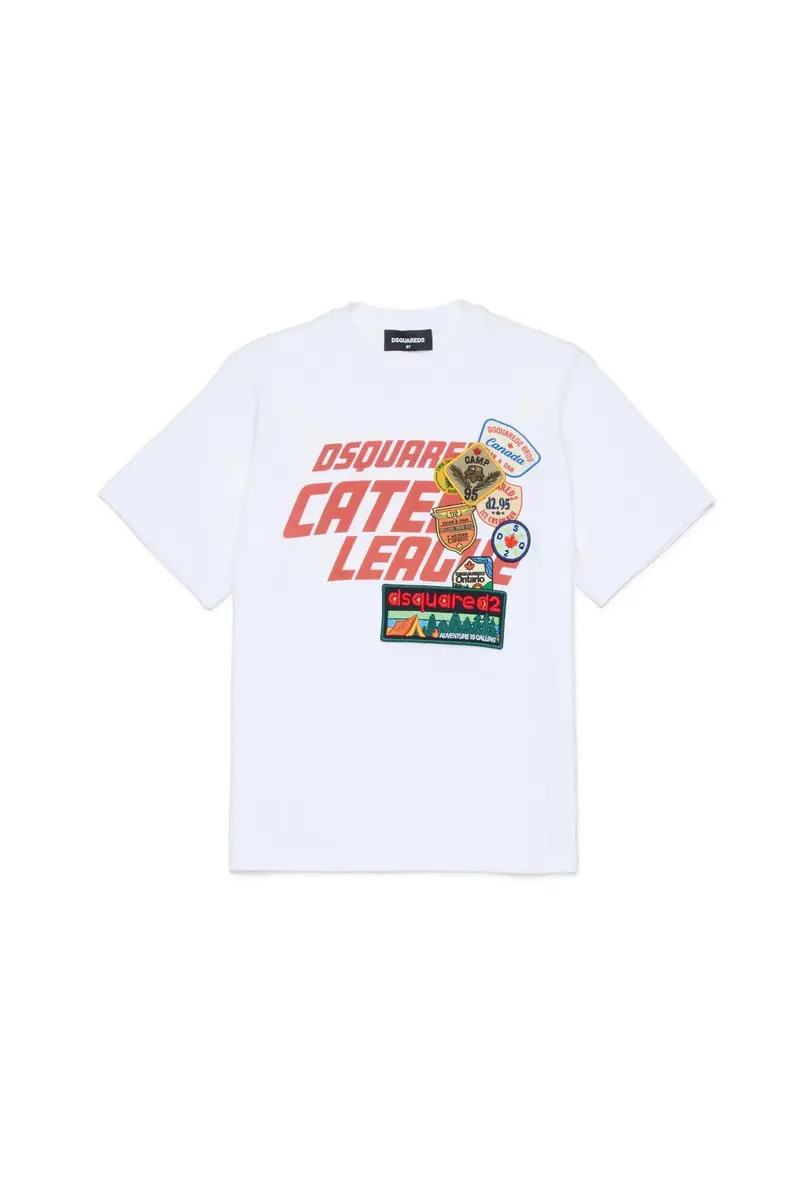 T-shirt con logo e applicazioni patch