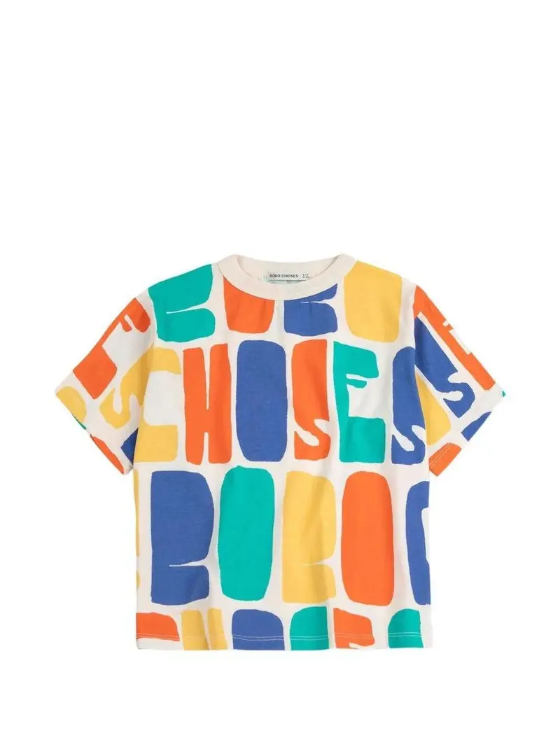 T-shirt con stampa logo all-over