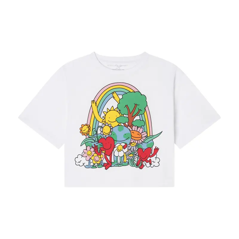 T-Shirt Corta con Grafica Amici della Terra