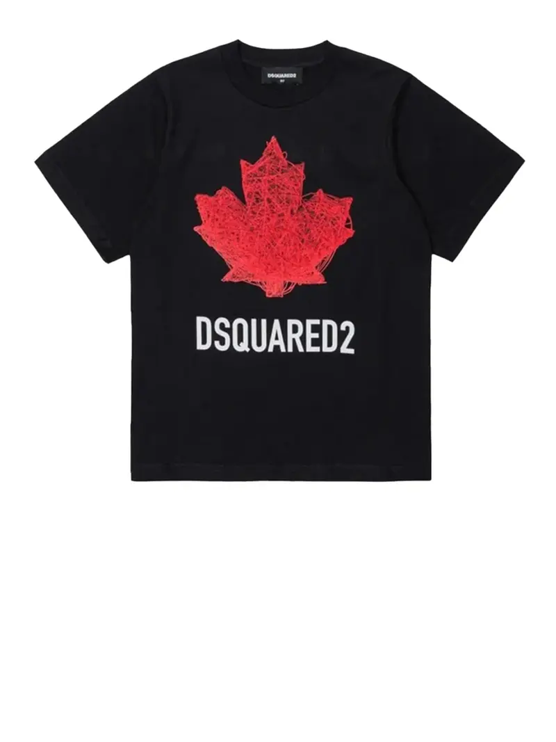 T-Shirt Dsquared2 Maple Leaf - Nero