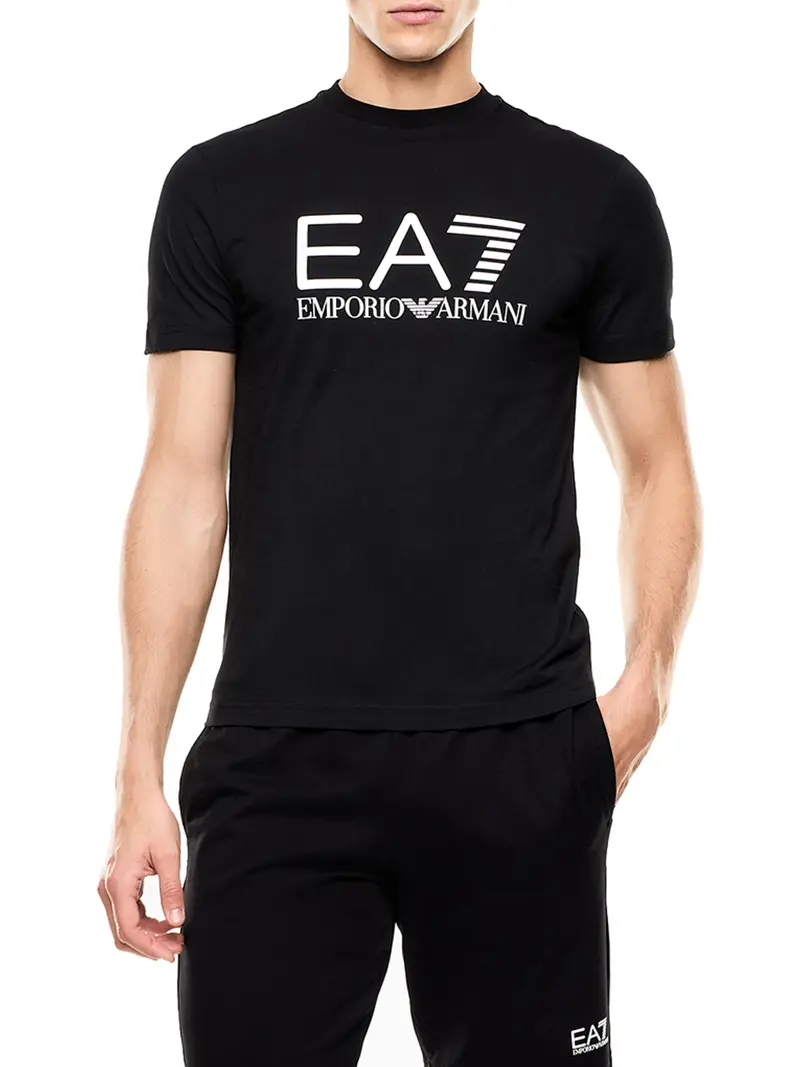 T-Shirt Ea7 Core Identity In Jersey - Nero