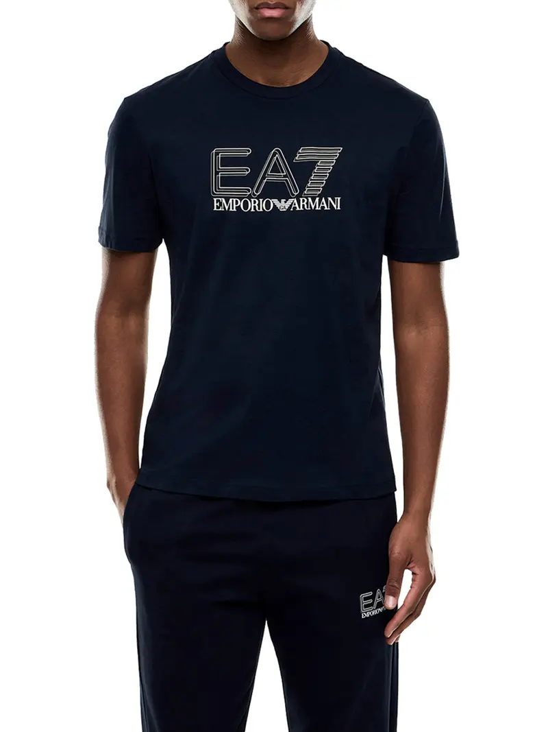 T-Shirt Ea7 Girocollo Visibility - Blu