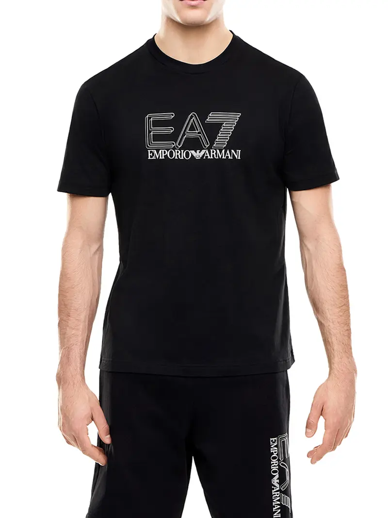 T-Shirt Ea7 Girocollo Visibility - Nero