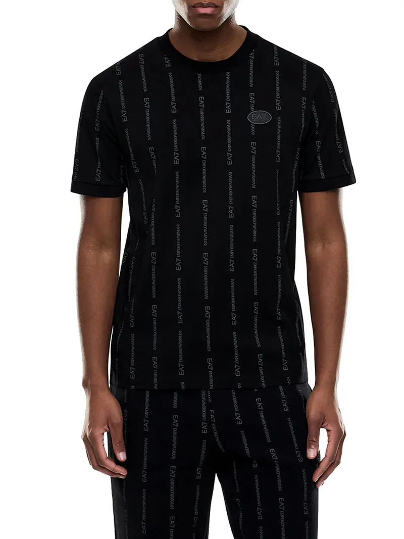 T-Shirt Ea7 Graphic Series In Cotone - Nero