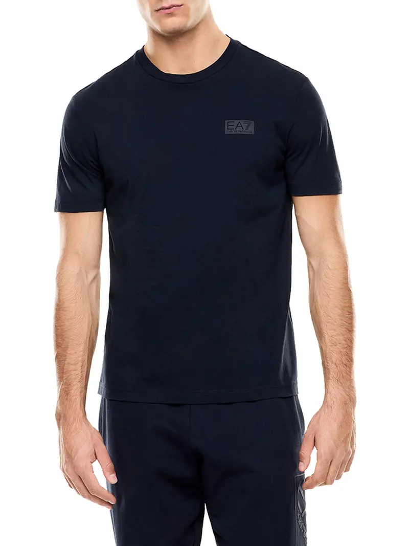 T-Shirt Ea7 Logo Series In Jersey - Blu