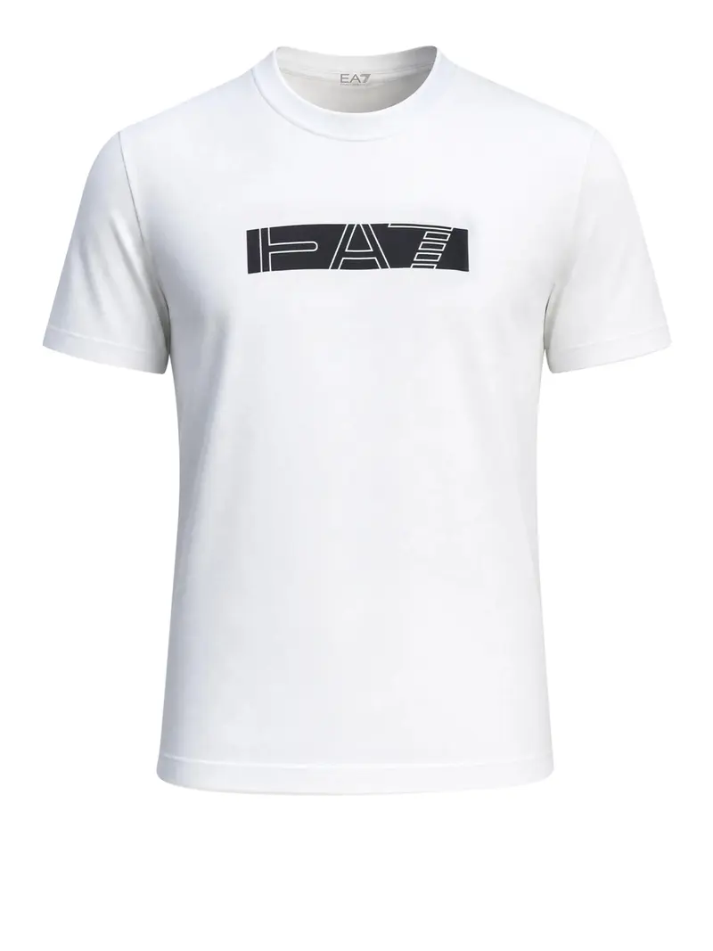 T-shirt Ea7 Visibility in jersey di cotone - Bianco
