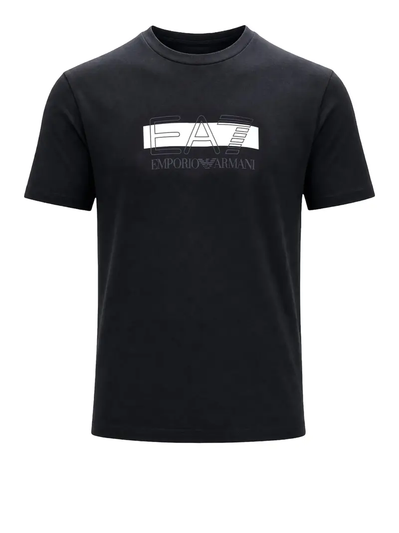 T-shirt Ea7 Visibility in jersey di cotone - Nero
