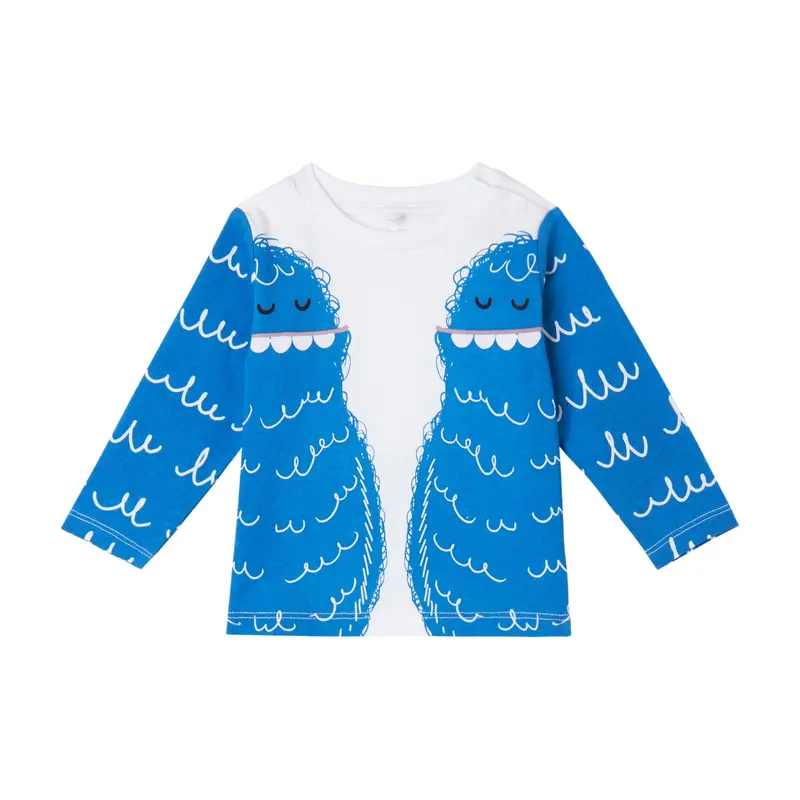 T-shirt Girocollo con Grafica Mostro