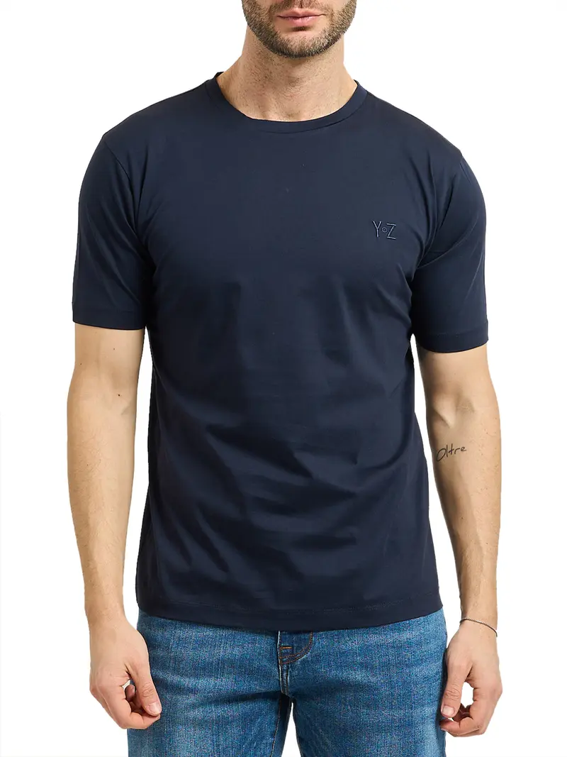 T-shirt Girocollo Yes Zee - Blu