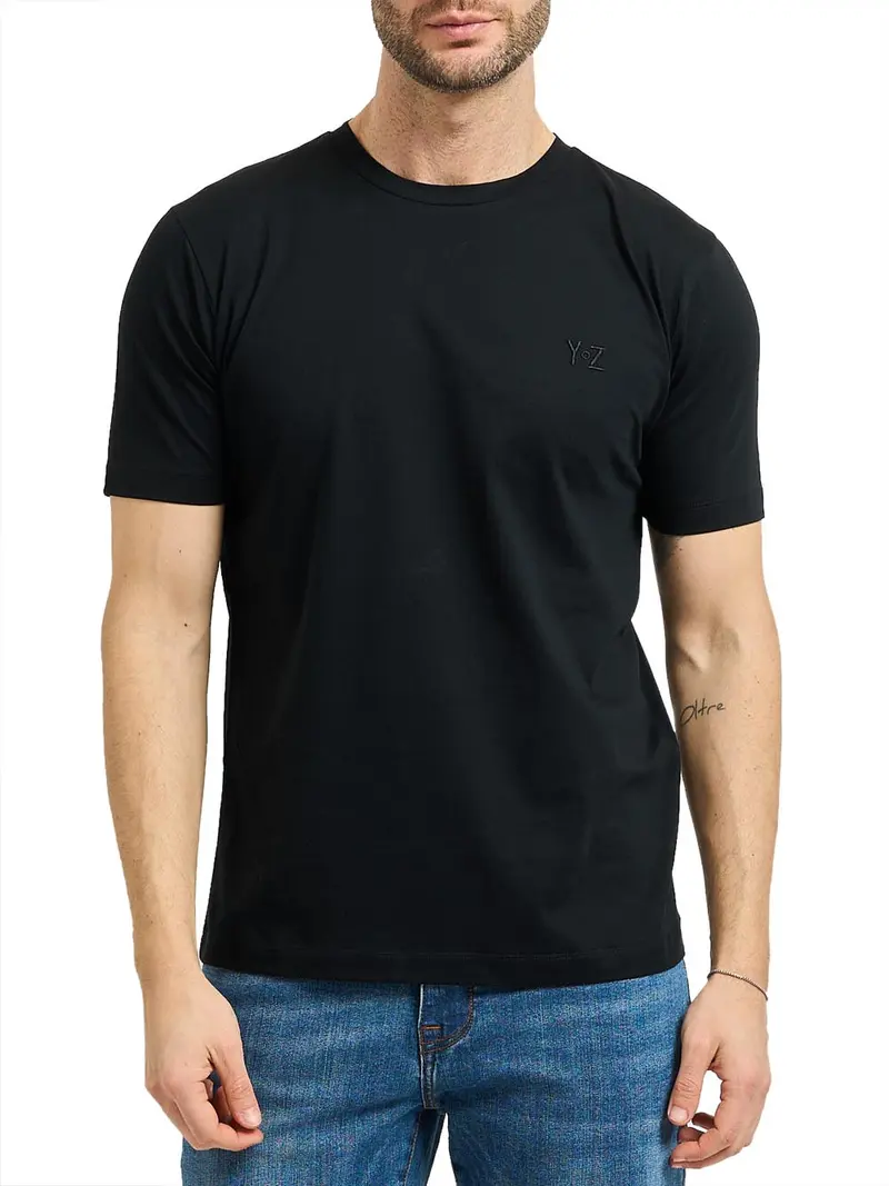 T-shirt Girocollo Yes Zee - Nero