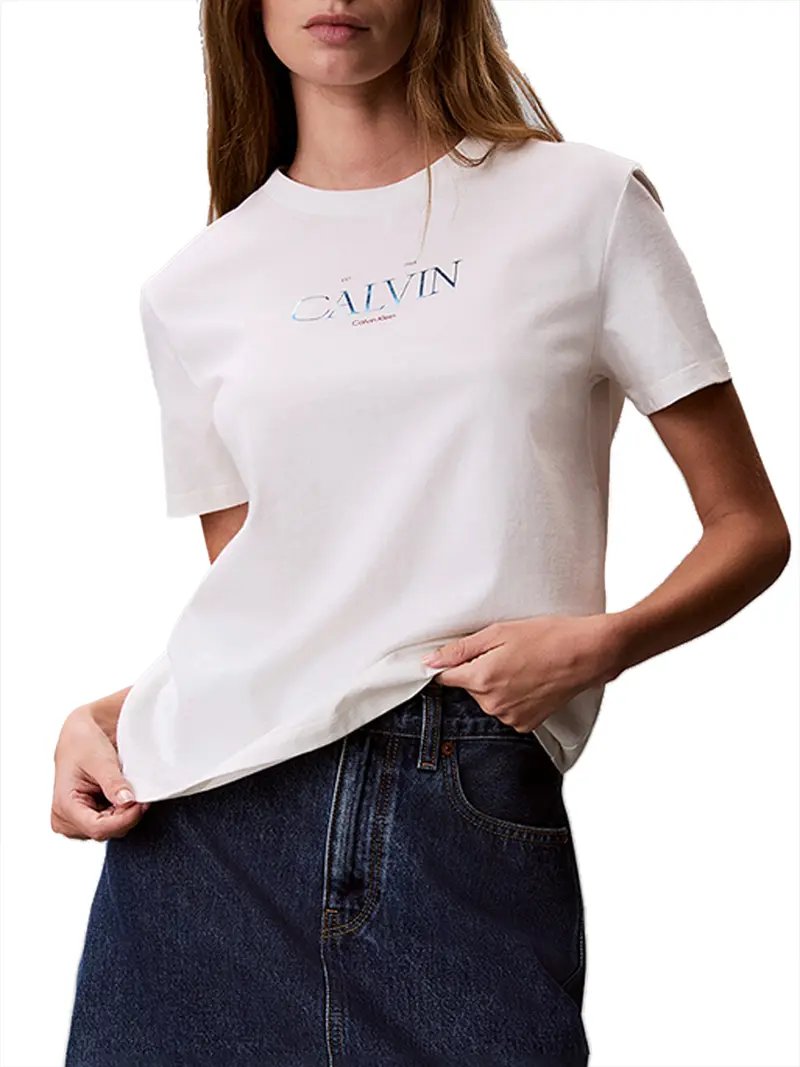 T-Shirt Graphic Tees Calvin Klein - Bianco/Tofu