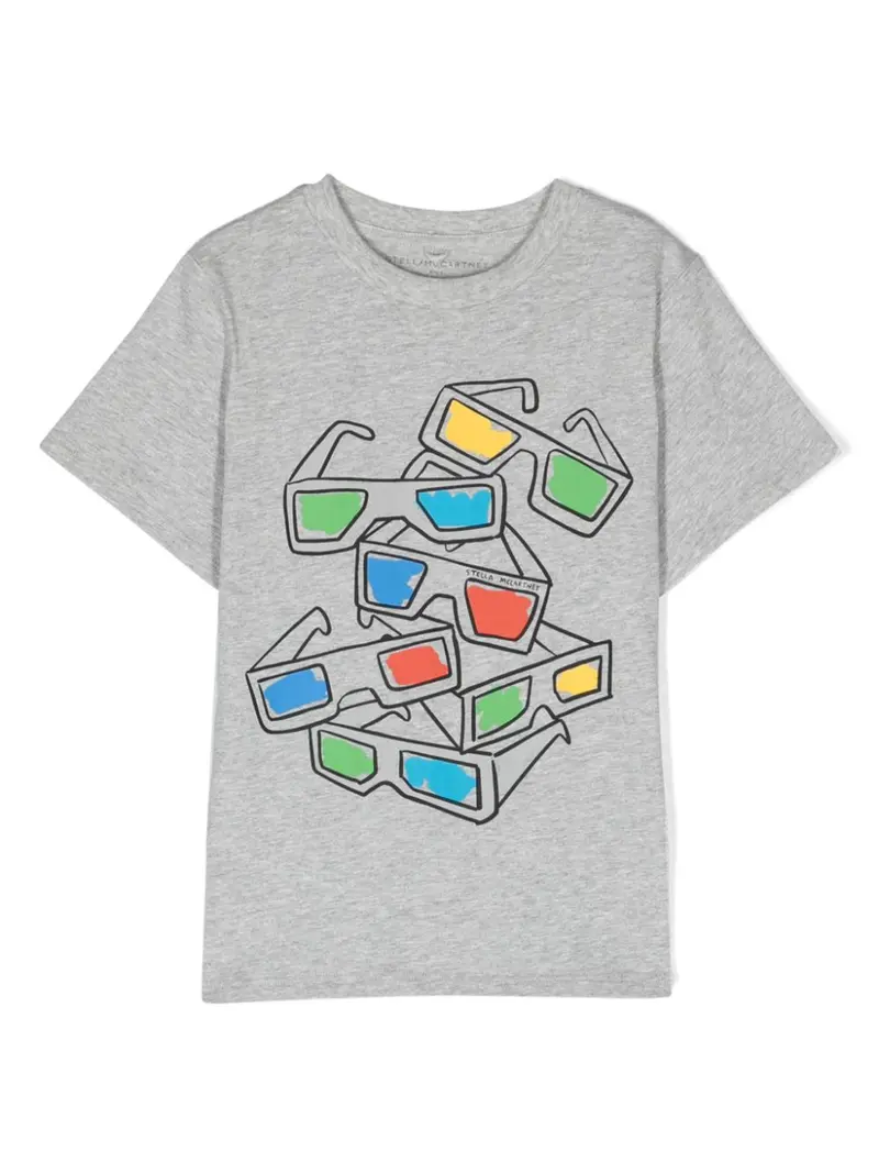 T-shirt grigia per bambino con stampa