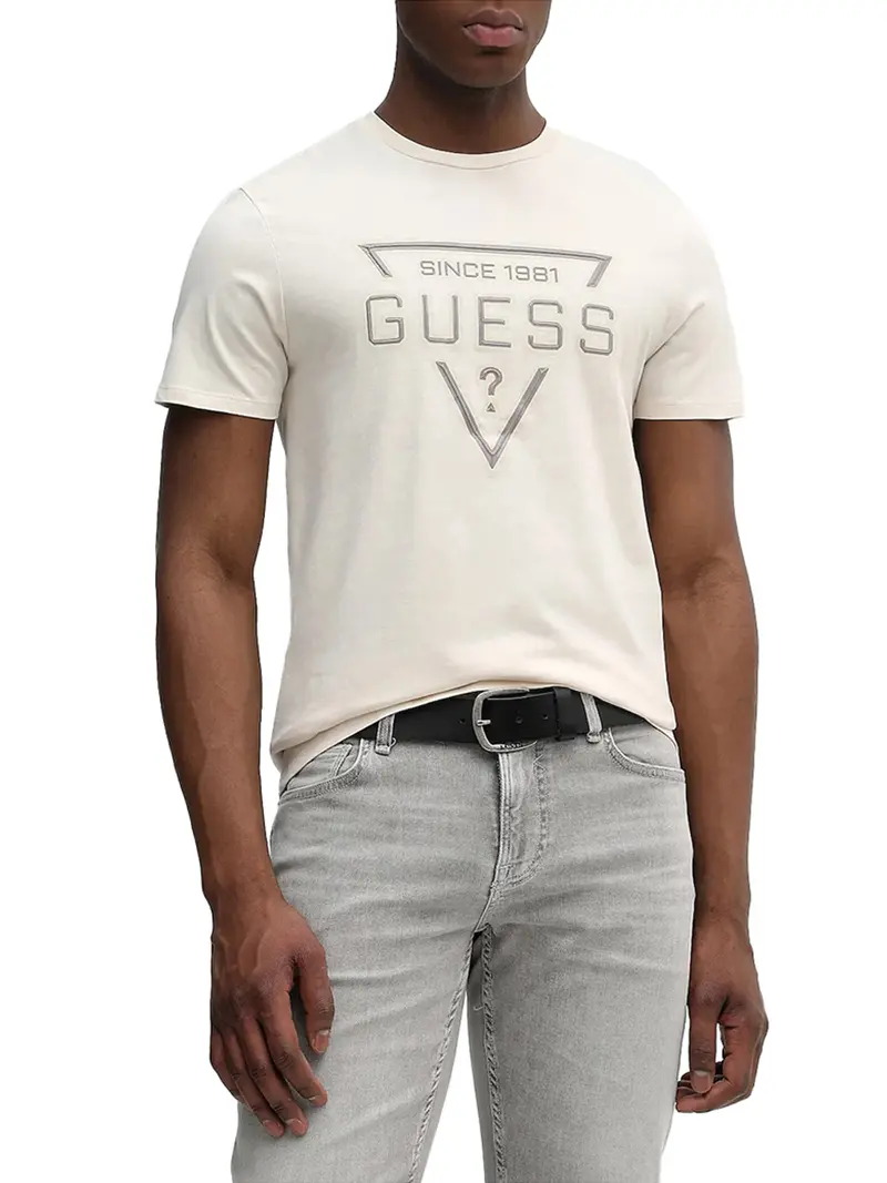 T-Shirt Guess Painted Triangle - Bianco