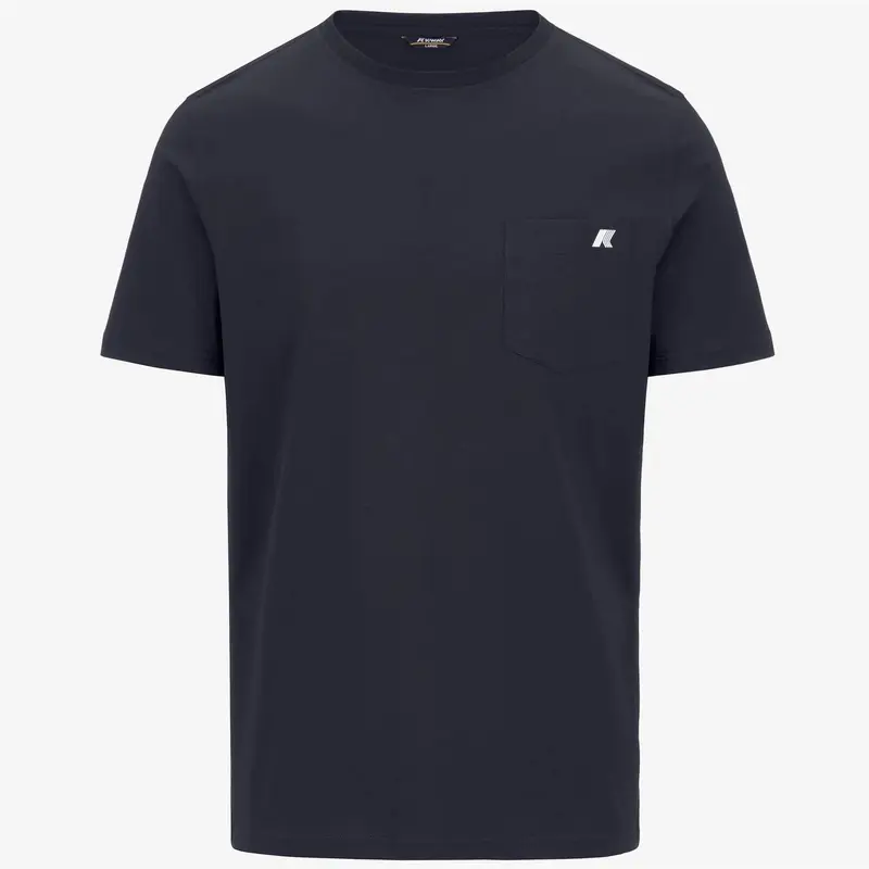 T-Shirt in Cotone Slim Fit Uomo blu con Taschino