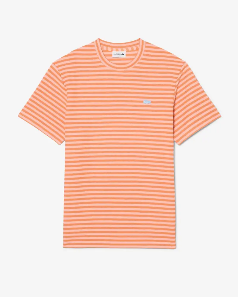 T-shirt in cotone testurizzato a righe