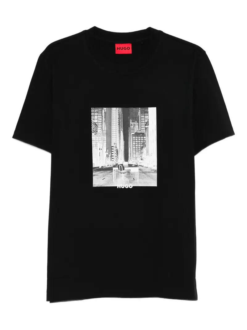 T-shirt in jersey di cotone con stampa grafica