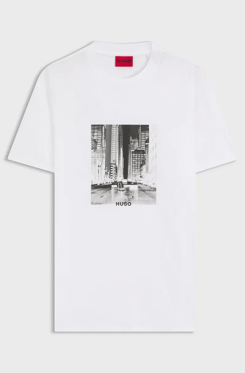 T-shirt in jersey di cotone con stampa grafica
