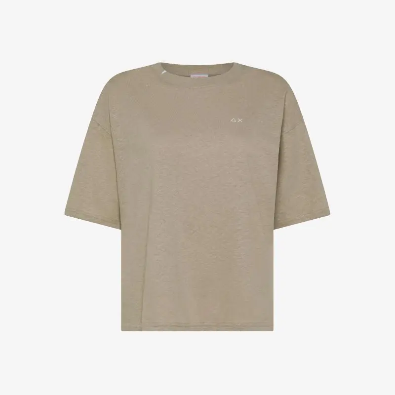 T-shirt in lino e cotone