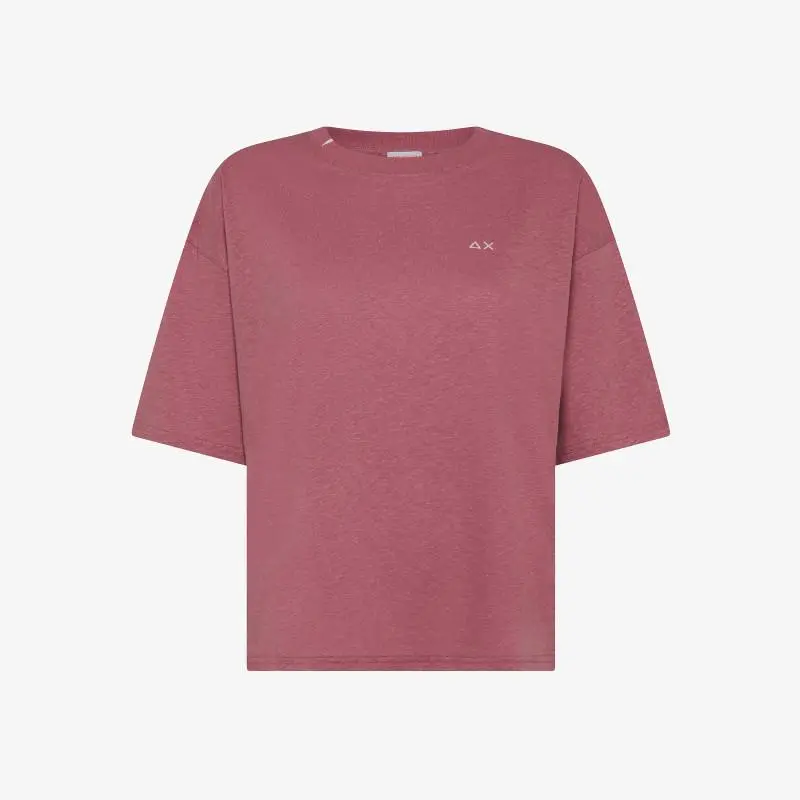 T-shirt in lino e cotone