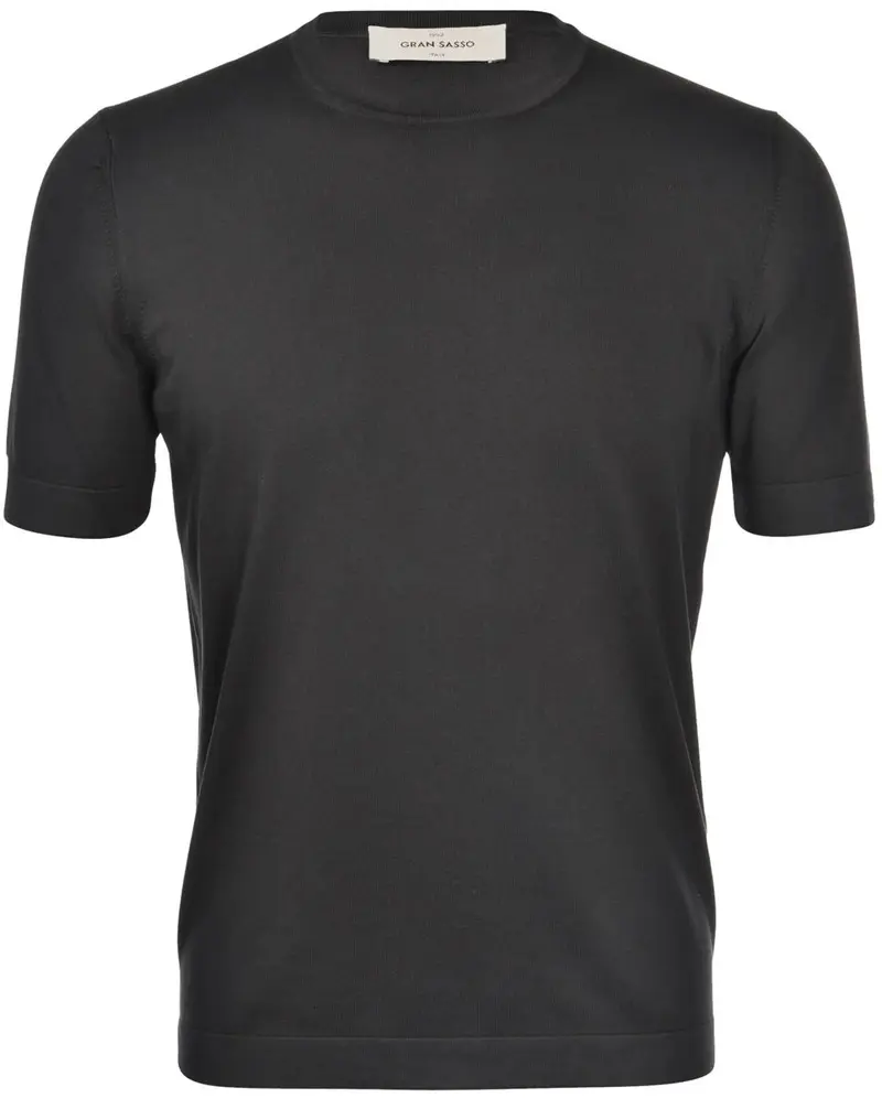 T-shirt in maglia vintage cotone organico nero
