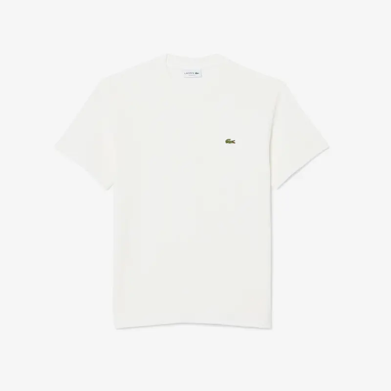 T-shirt in piqué pesante di cotone e lino