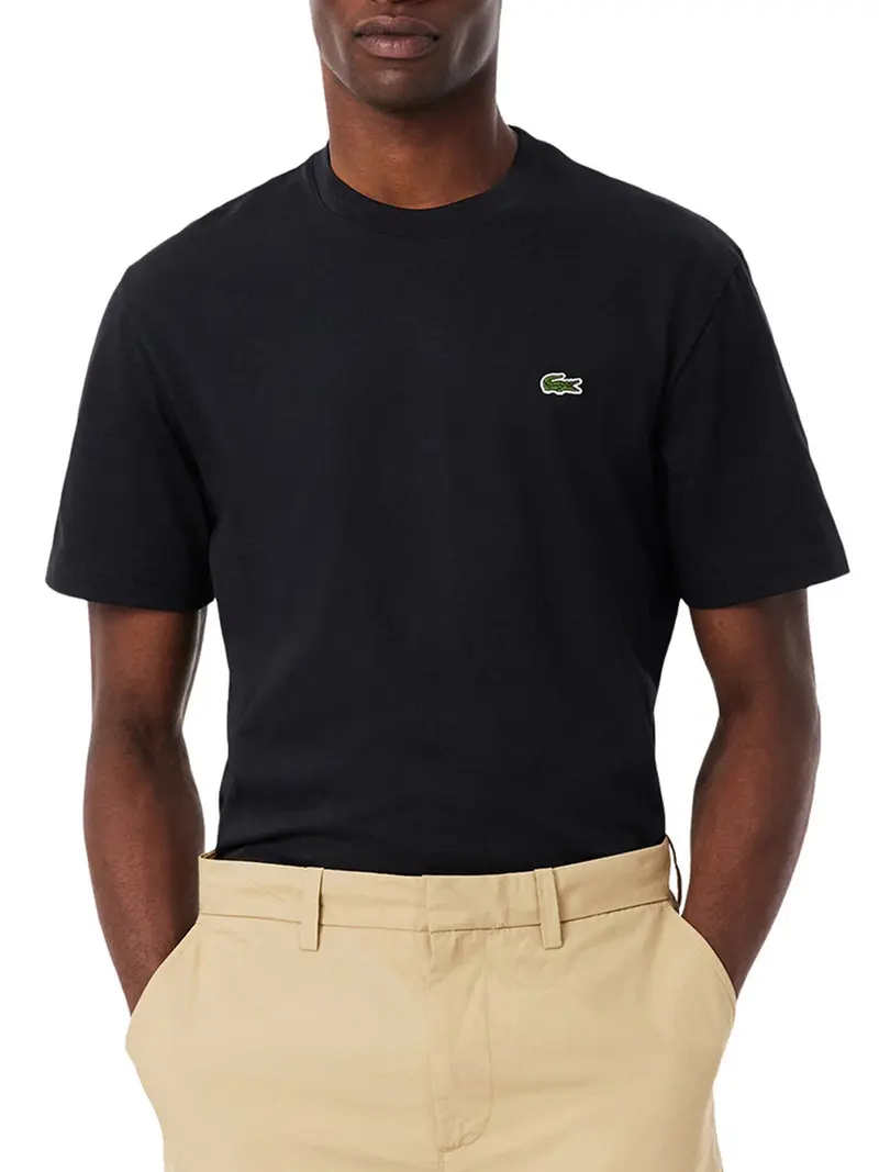T-Shirt Lacoste In Cotone - Nero