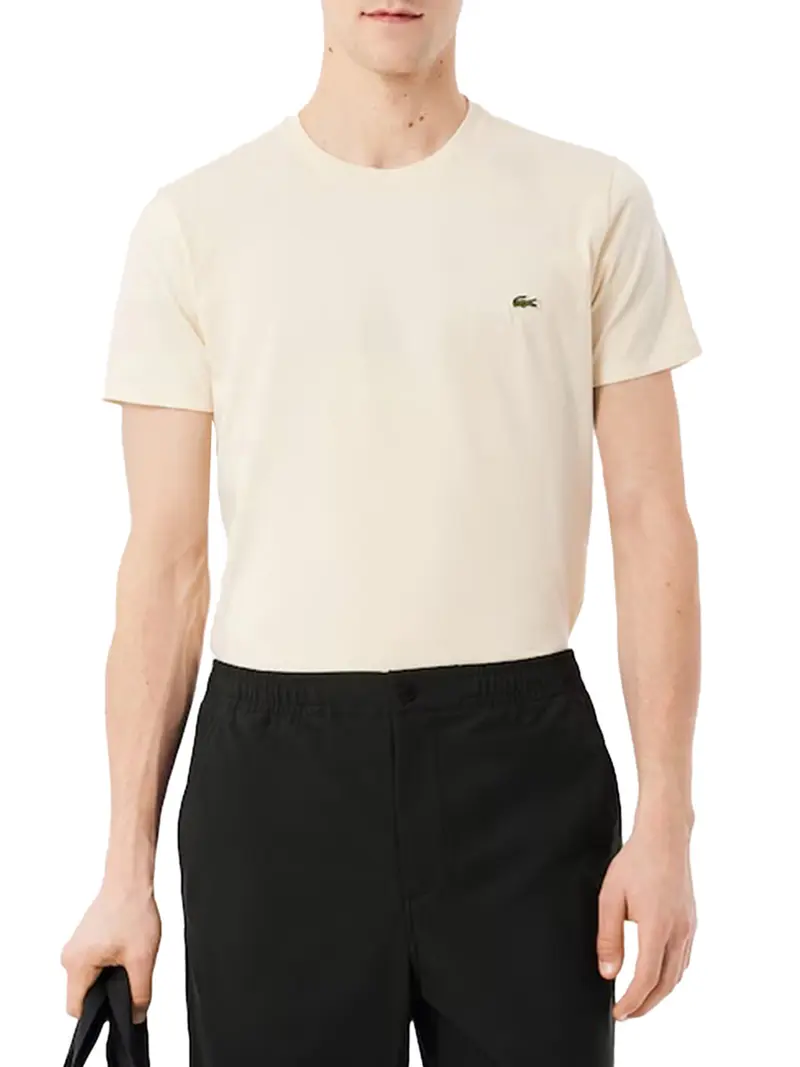 T-Shirt Lacoste In Cotone Prima - Beige