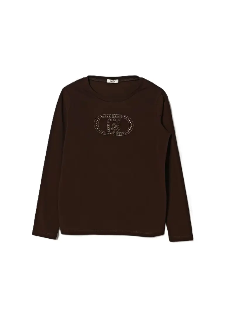 T-shirt marrone ciocolatto per bambina
