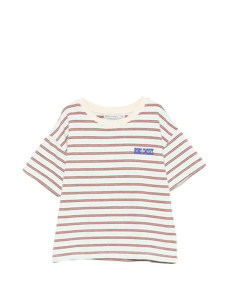 T-shirt multicolore con design a righe