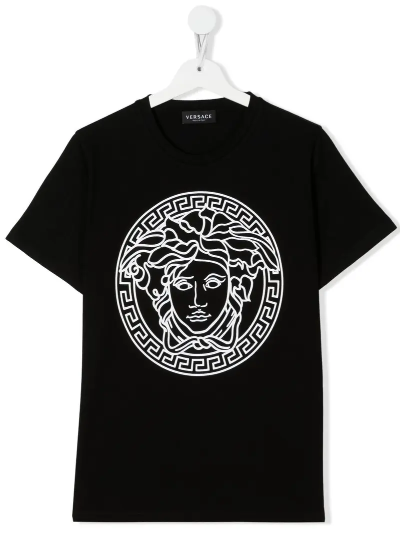 T-shirt nera per bambino con logo