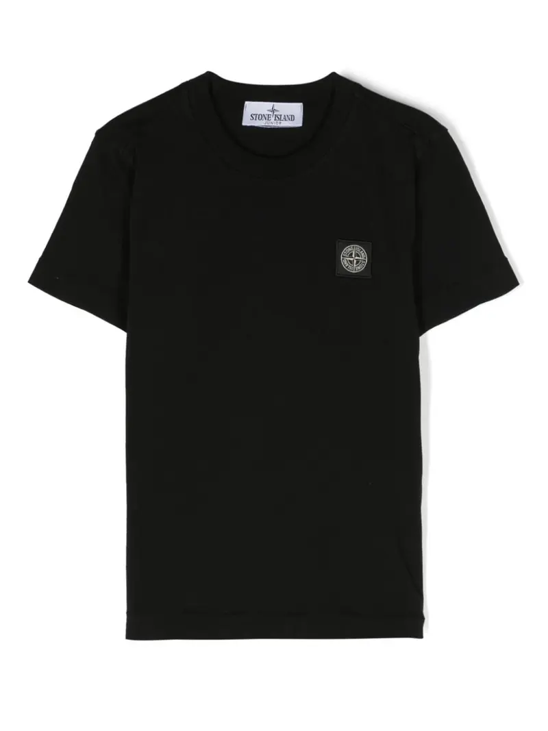 T-shirt nera per bambino con logo