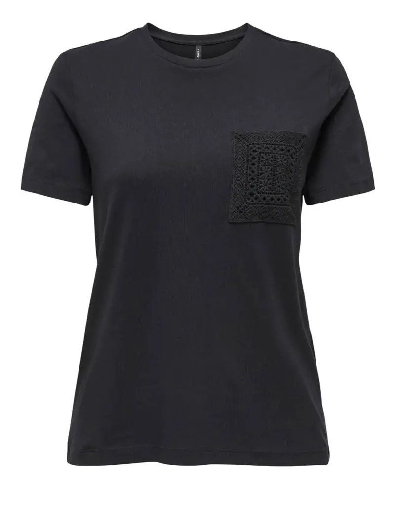 T-Shirt Only Onlenja Ss O Neck Pocket - Nero