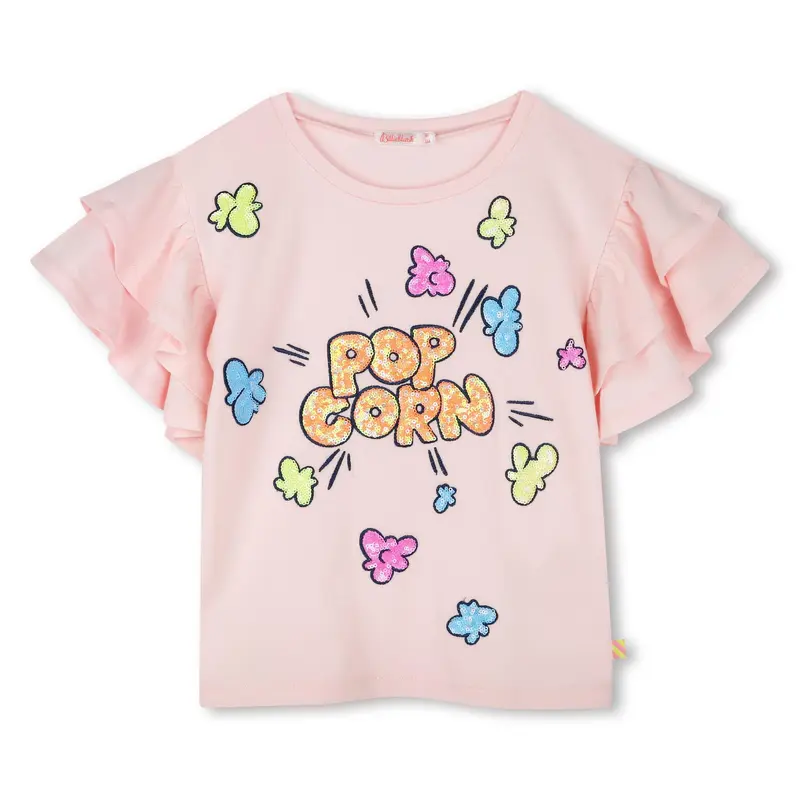 T-shirt Pop Corn con paillettes