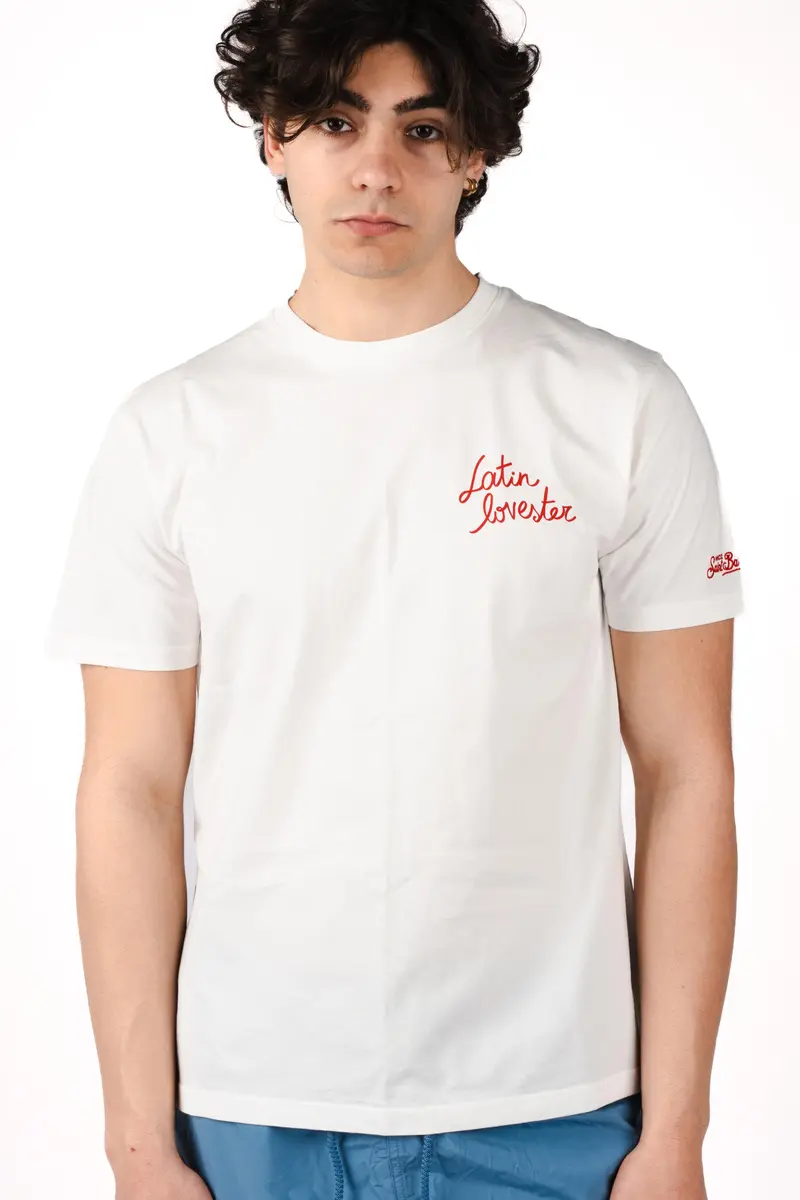 T-shirt Portland bianca con stampa