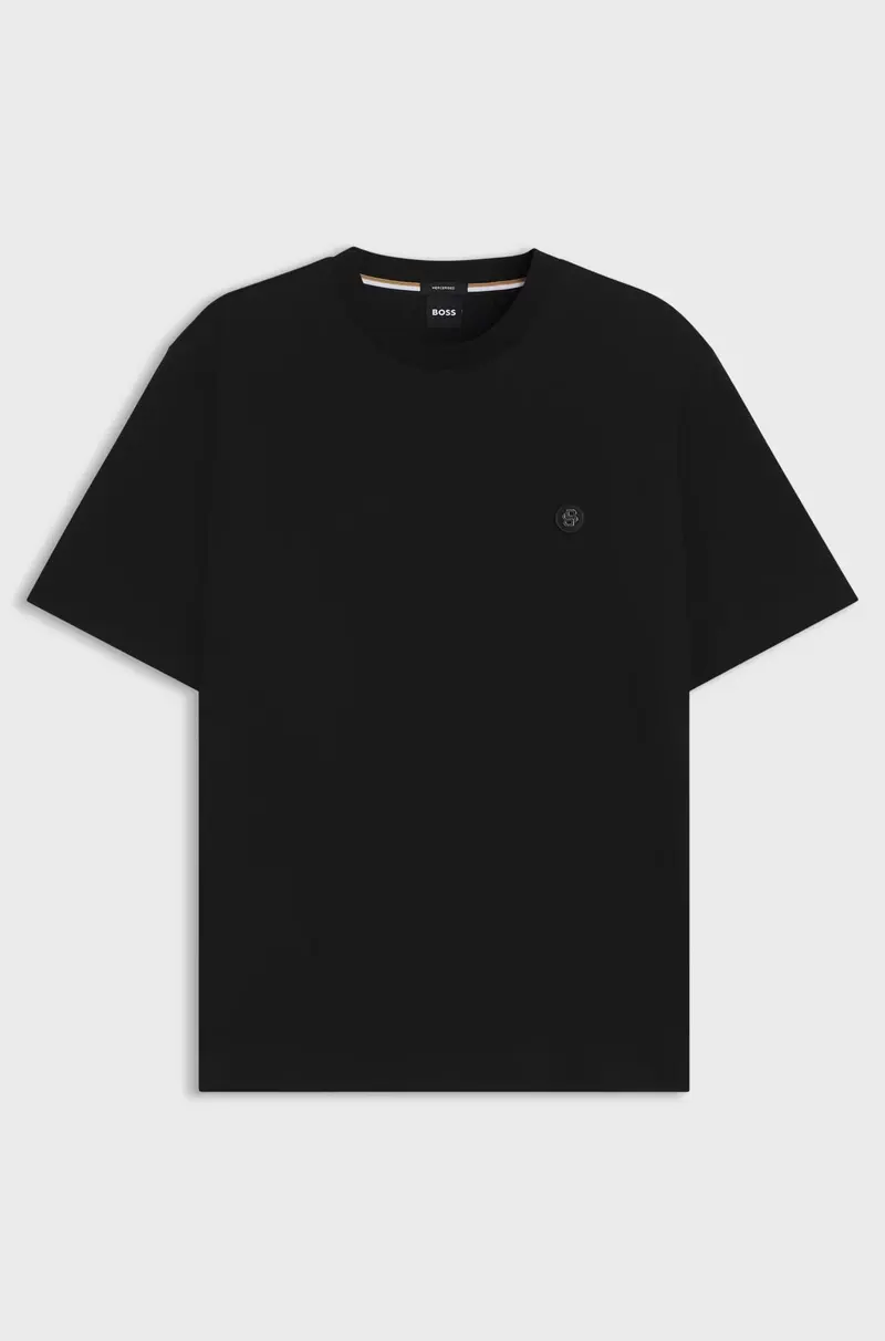 T-shirt regular fit in cotone con monogramma Double B