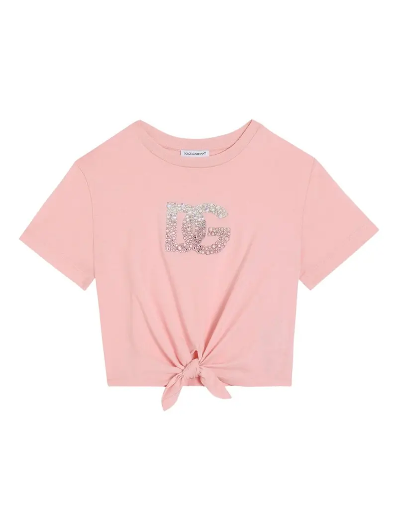 T-shirt rosa per bambina con logo