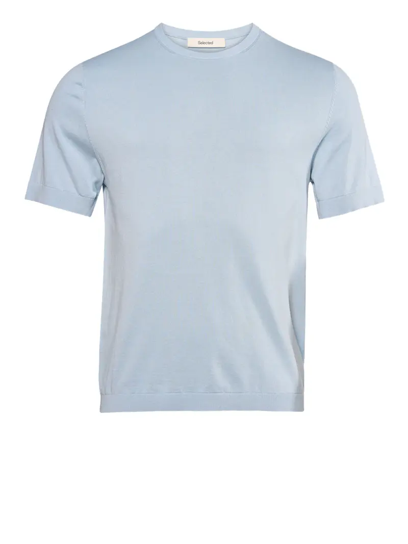 T-Shirt Slhtorino Selected - Azzurro