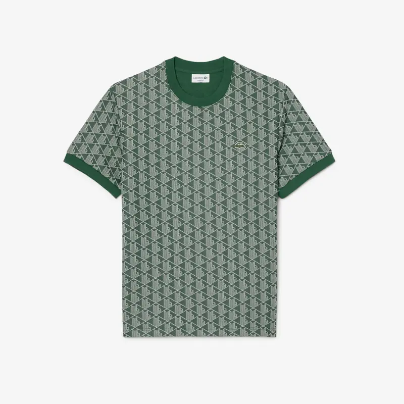 T-shirt slim fit con monogramma jacquard