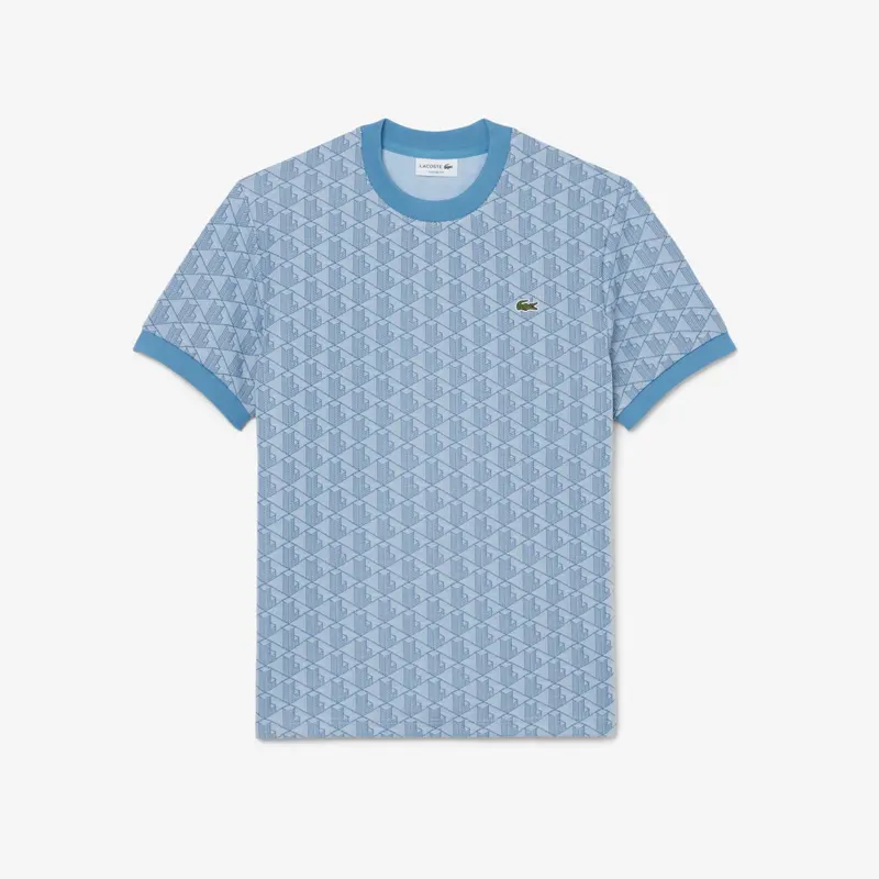 T-shirt slim fit con monogramma jacquard