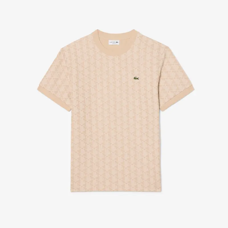 T-shirt slim fit con monogramma jacquard