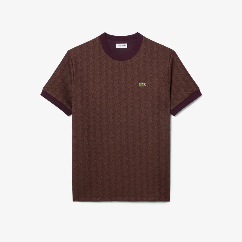 T-shirt slim fit con monogramma jacquard